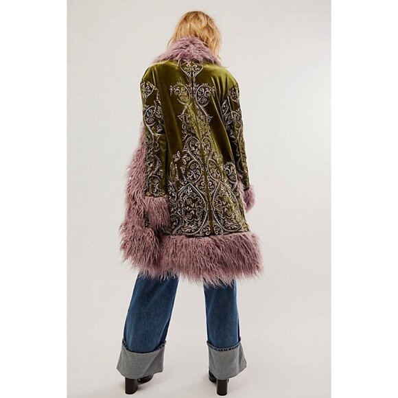 Free People Understated Leather Moon Glow Coat Size Small - Picture 3 of 6